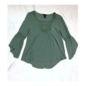 Olive Green embroidered blouse